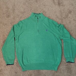 NWT Polo Ralph Lauren Vibrant Green Zip-Up Sweater
